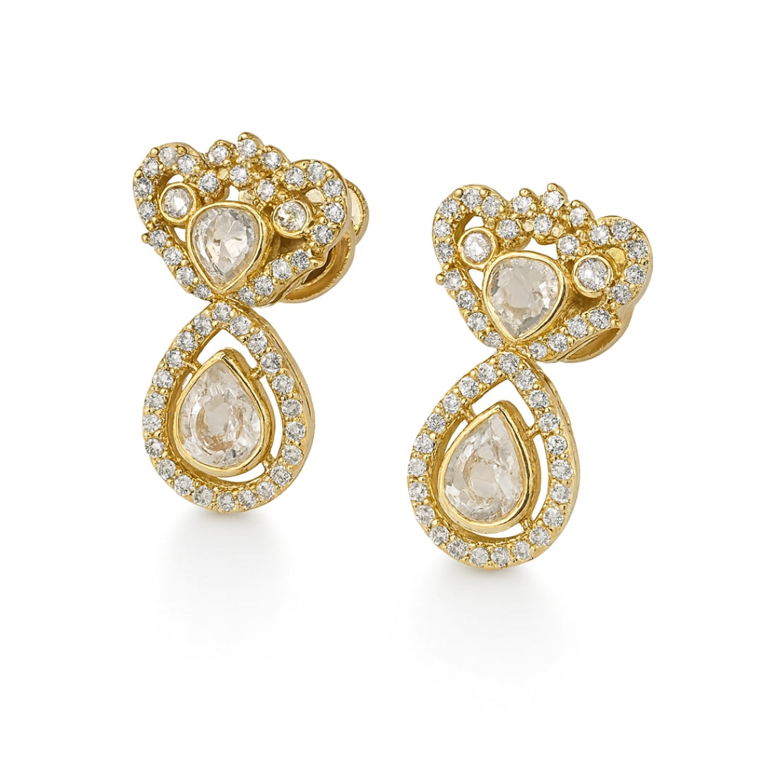 Gold Plated Silver Filigree Earring