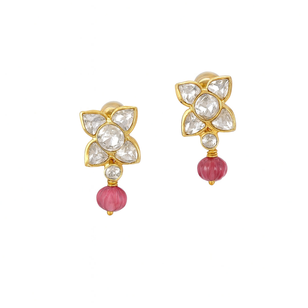 Gold Plated Silver Flower Earring