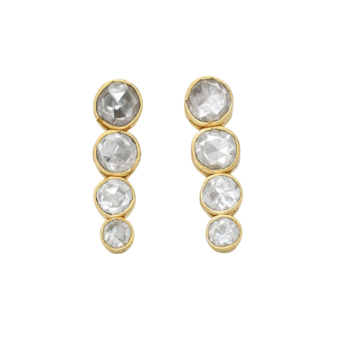 Gold Plated Silver CZ Drop Earring