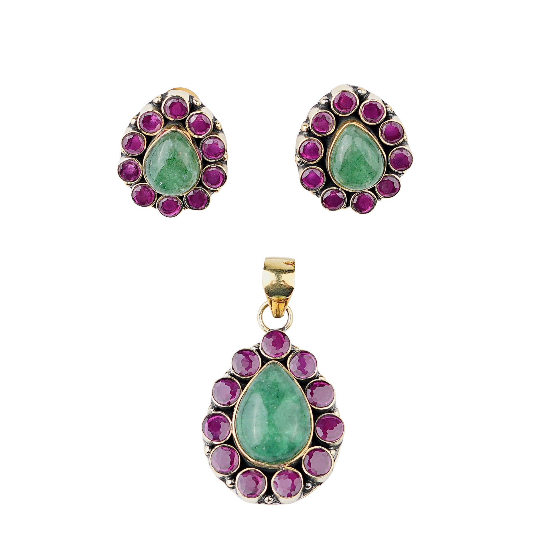 Brass Fashion Pendant & Earrings Set without Chain