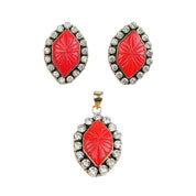 Brass Fashion Pendant & Earrings Set without Chain