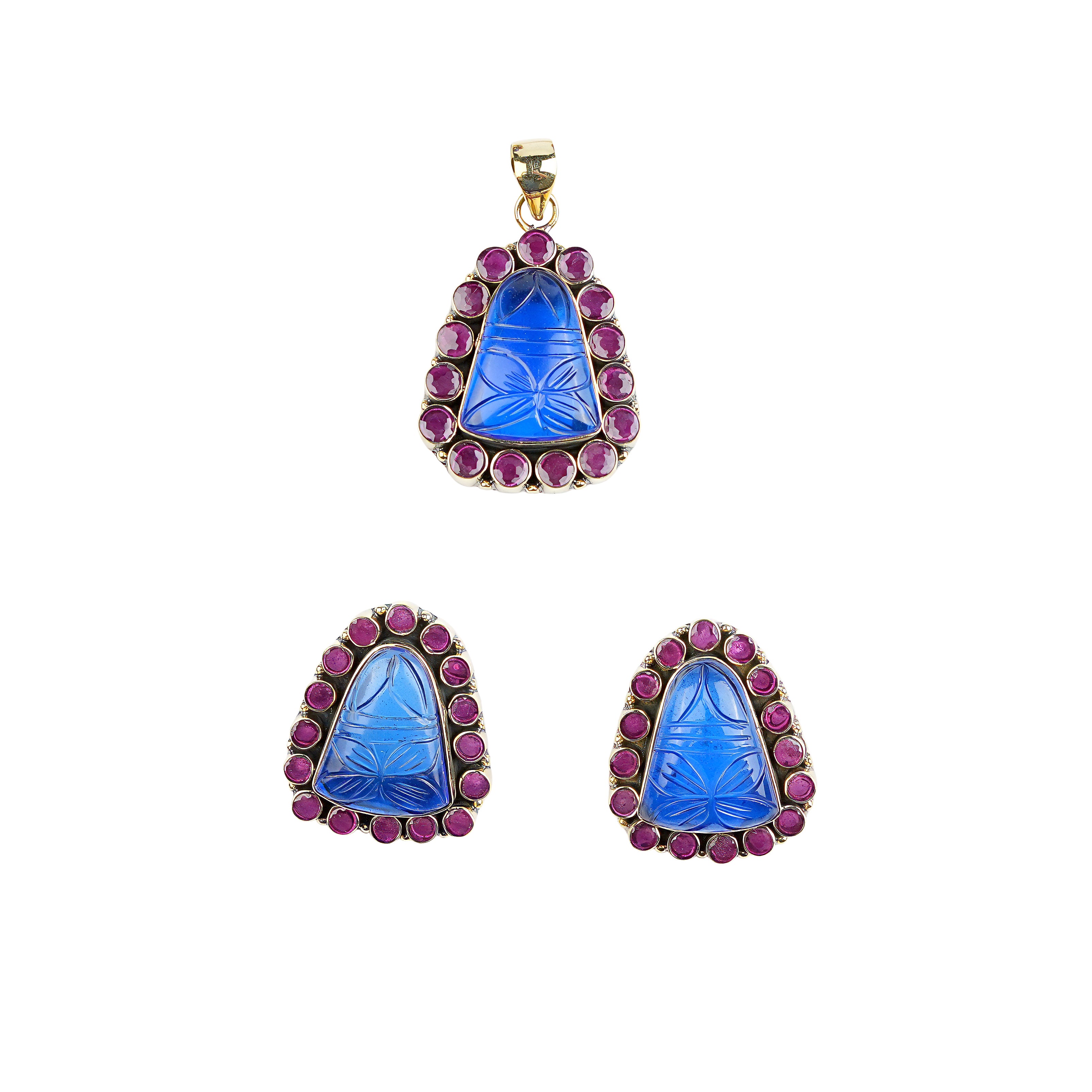 Brass Fashion Pendant & Earrings Set without Chain