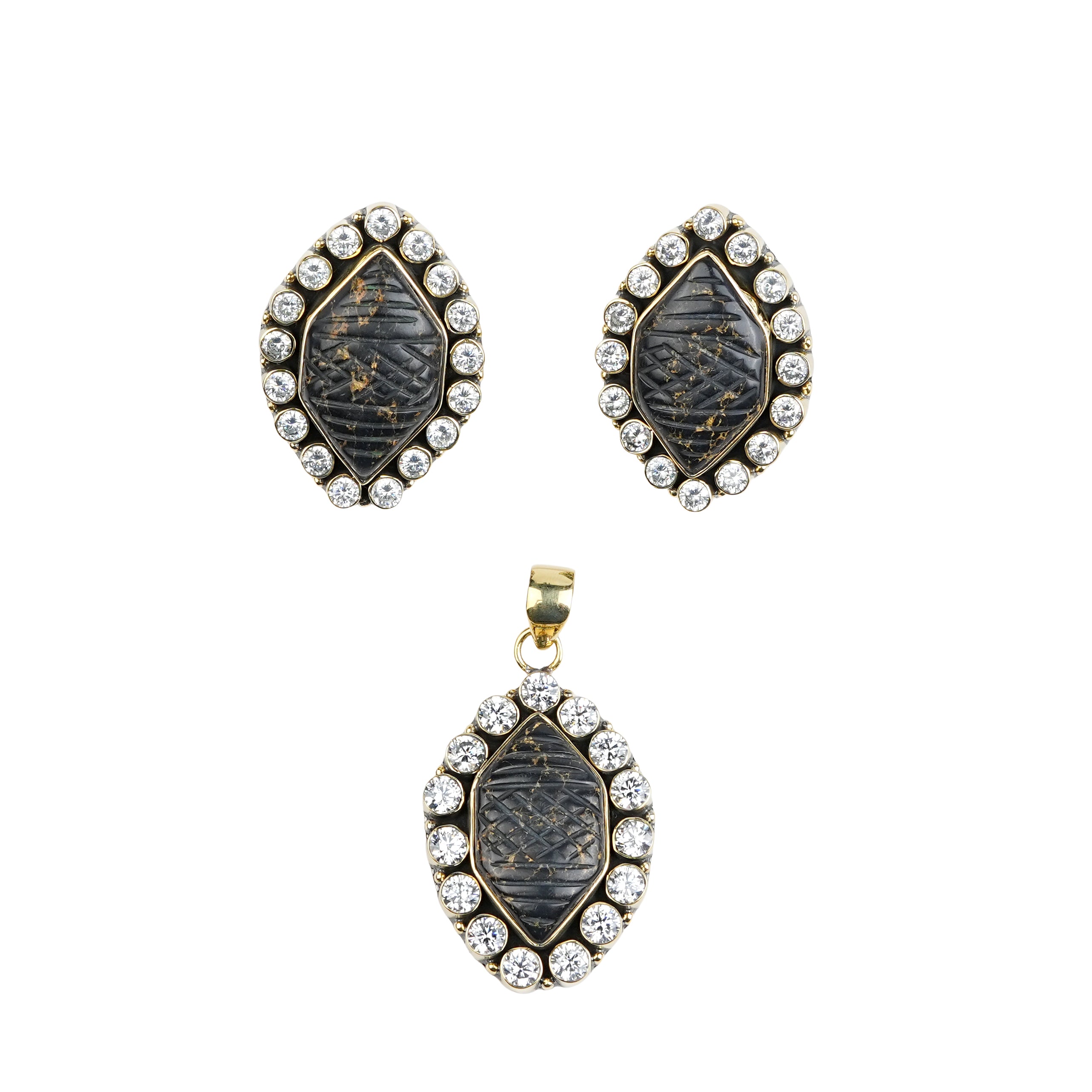 Brass Fashion Pendant & Earrings Set without Chain