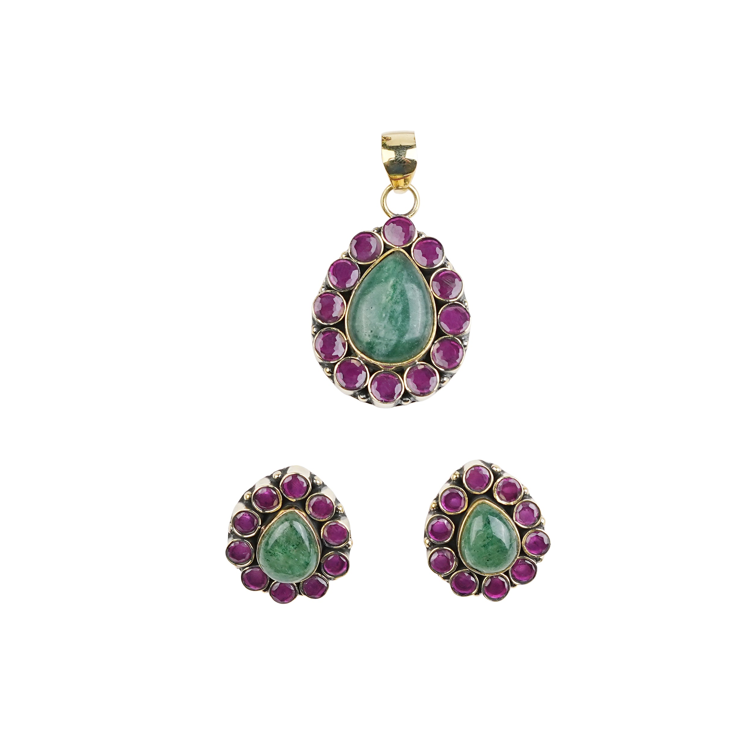 Brass Fashion Pendant & Earrings Set without Chain