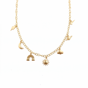 Brass Sky Charm Fashion Necklace