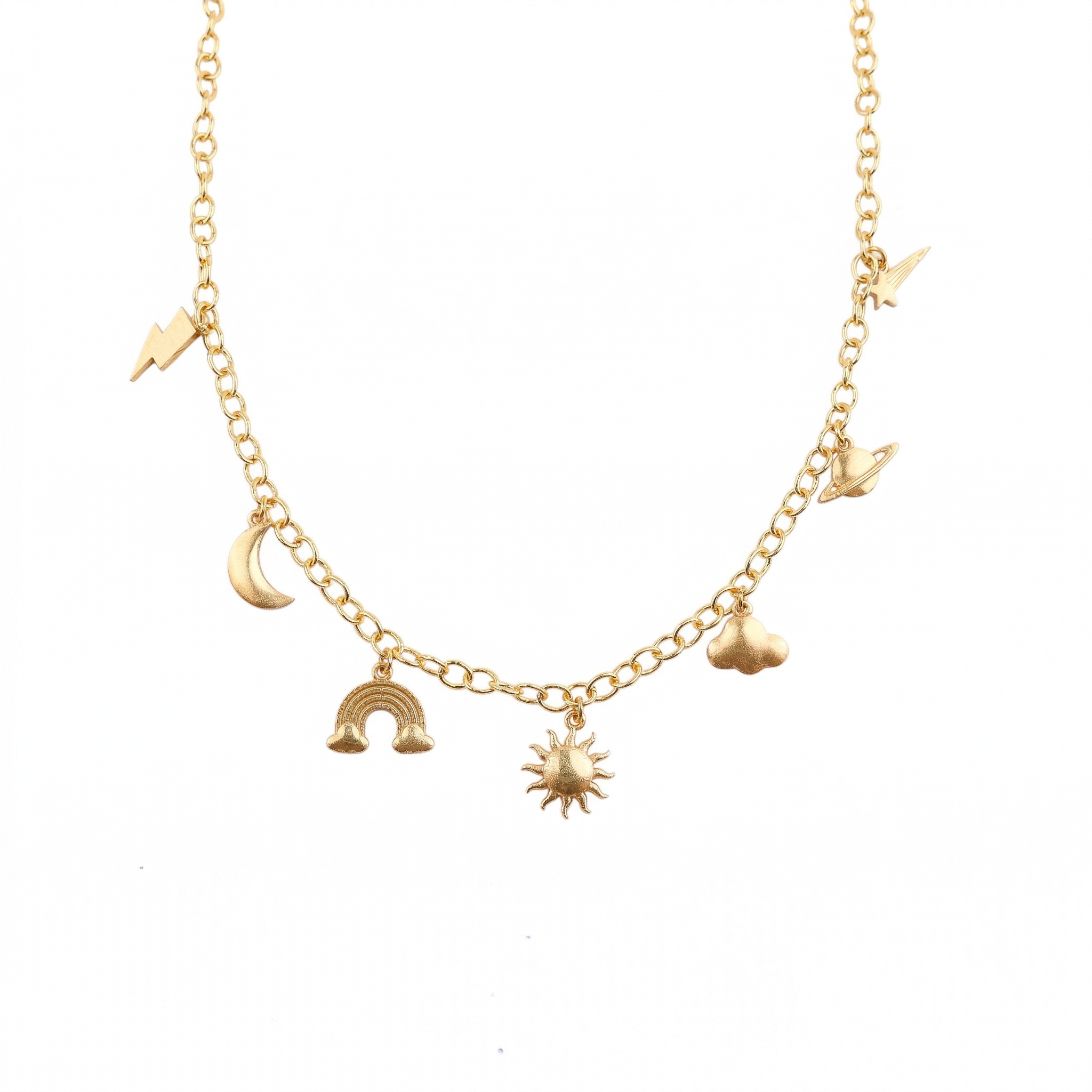 Brass Sky Charm Fashion Necklace