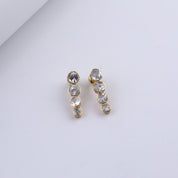Gold Plated Silver CZ Drop Earring