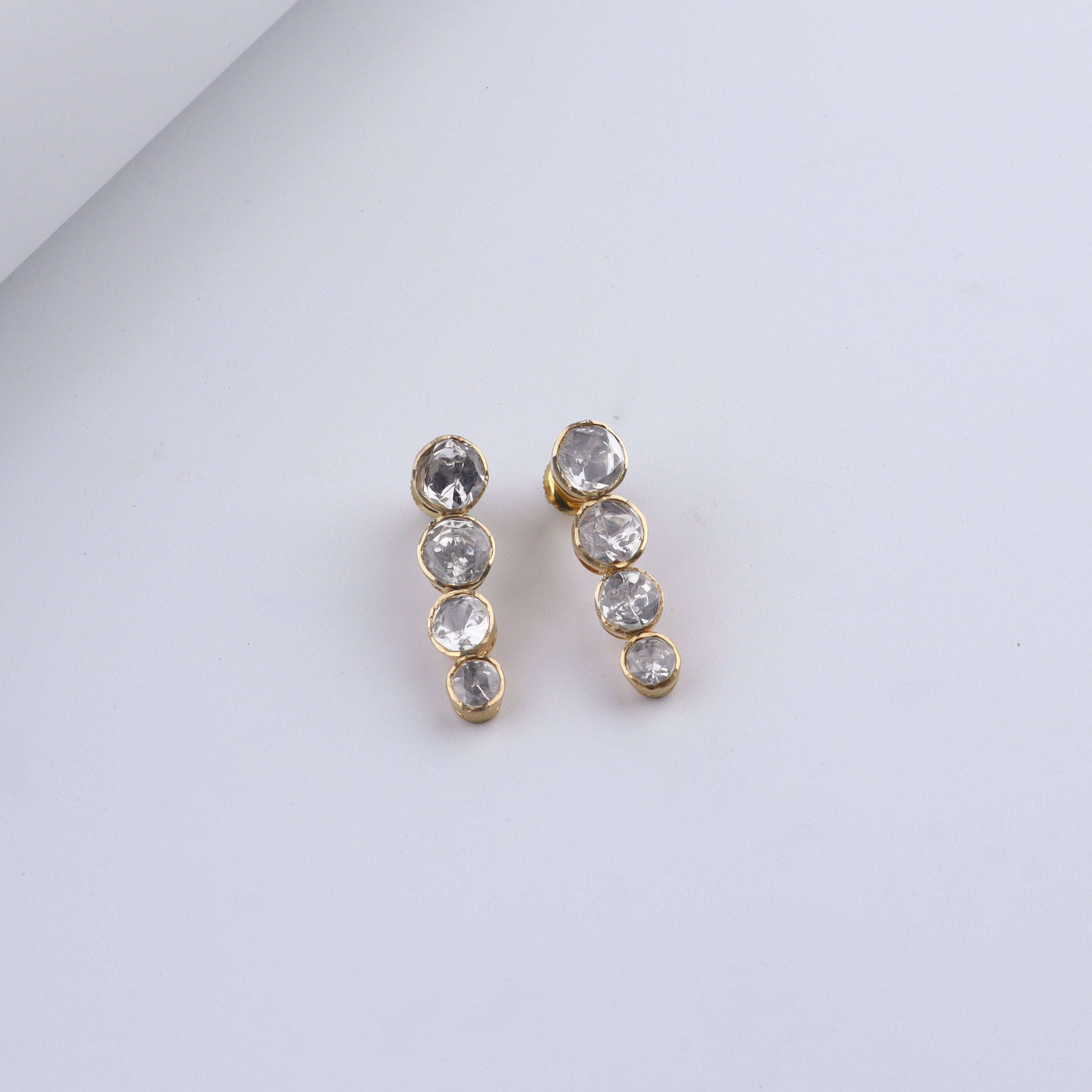 Gold Plated Silver CZ Drop Earring