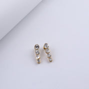 Gold Plated Silver CZ Drop Earring