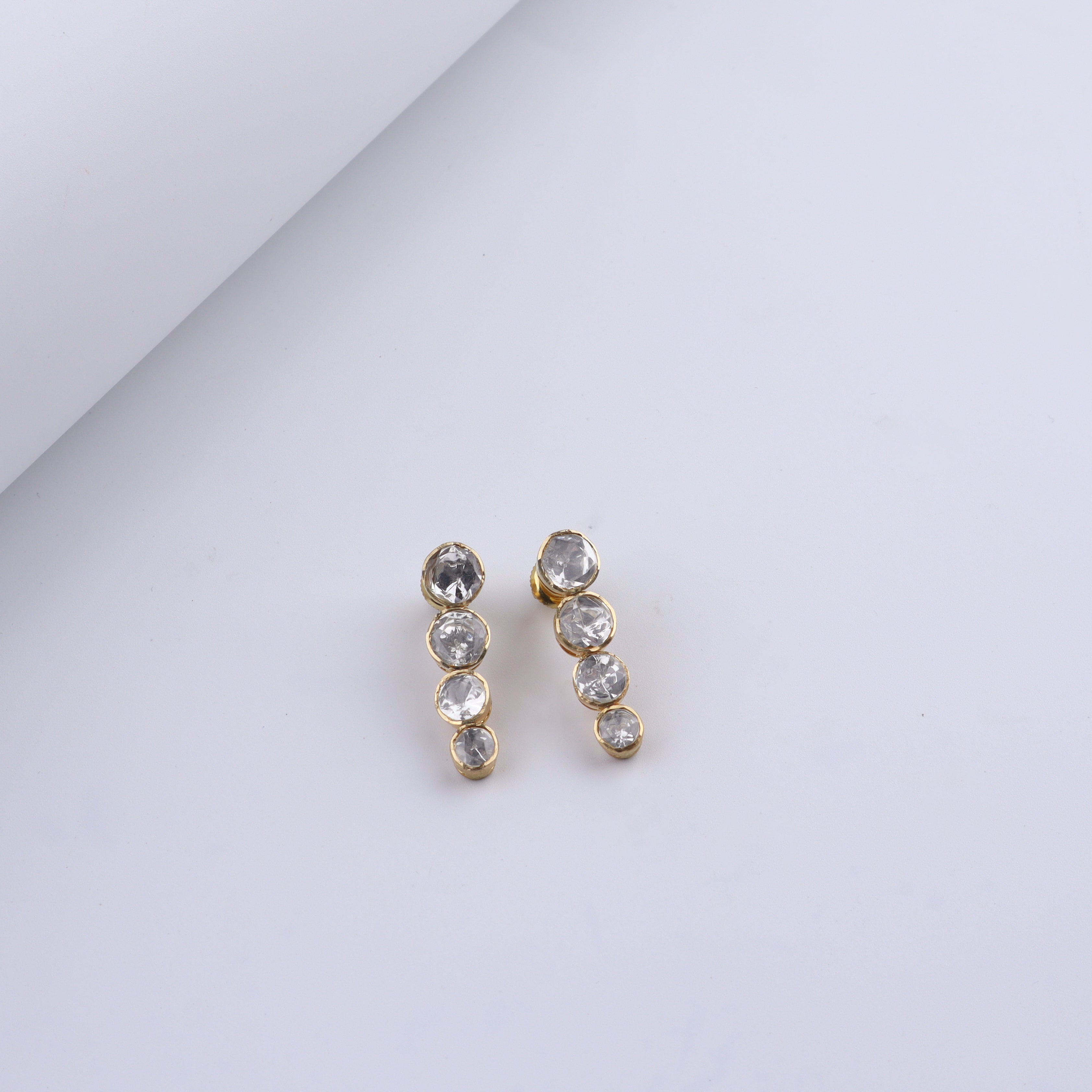 Gold Plated Silver CZ Drop Earring