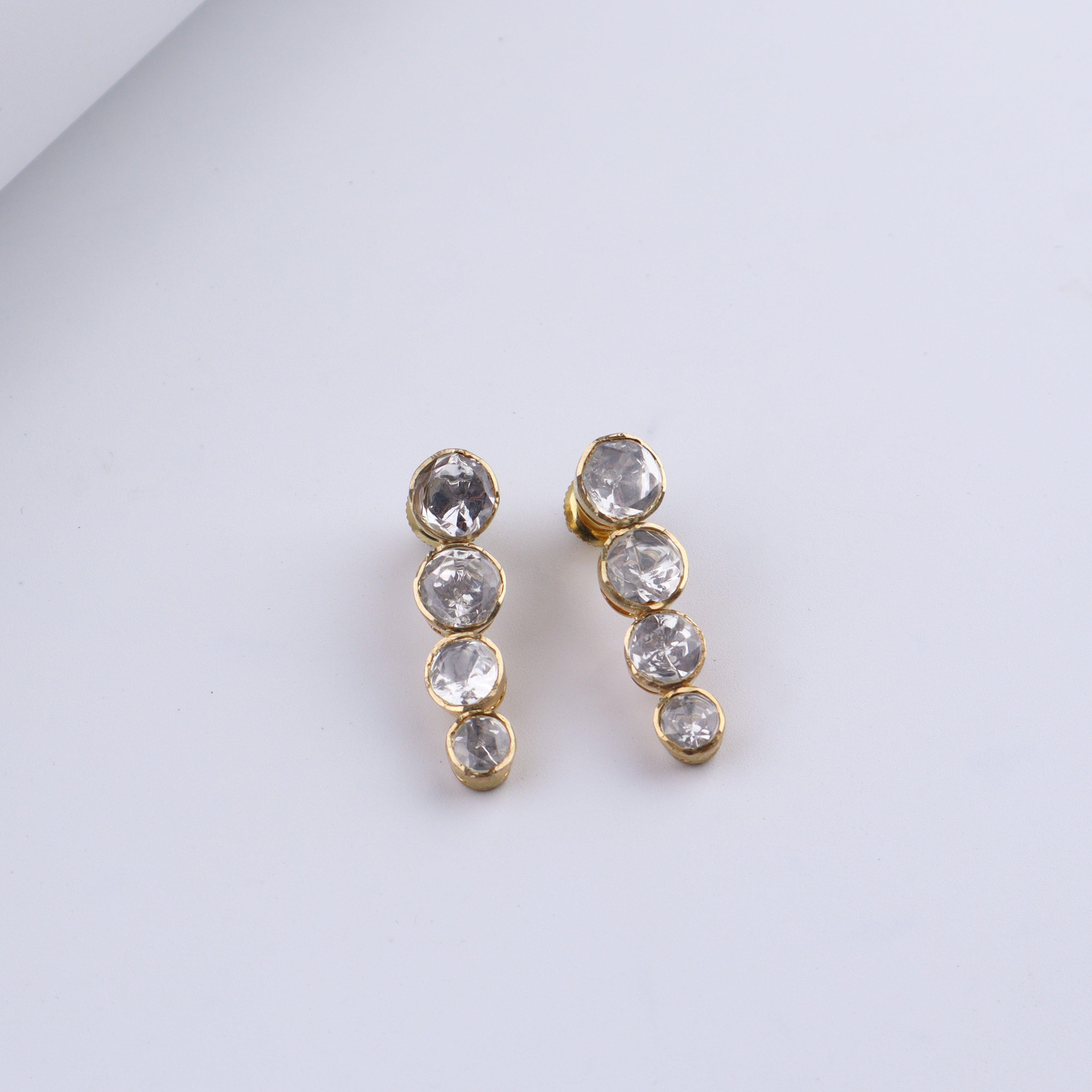 Gold Plated Silver CZ Drop Earring