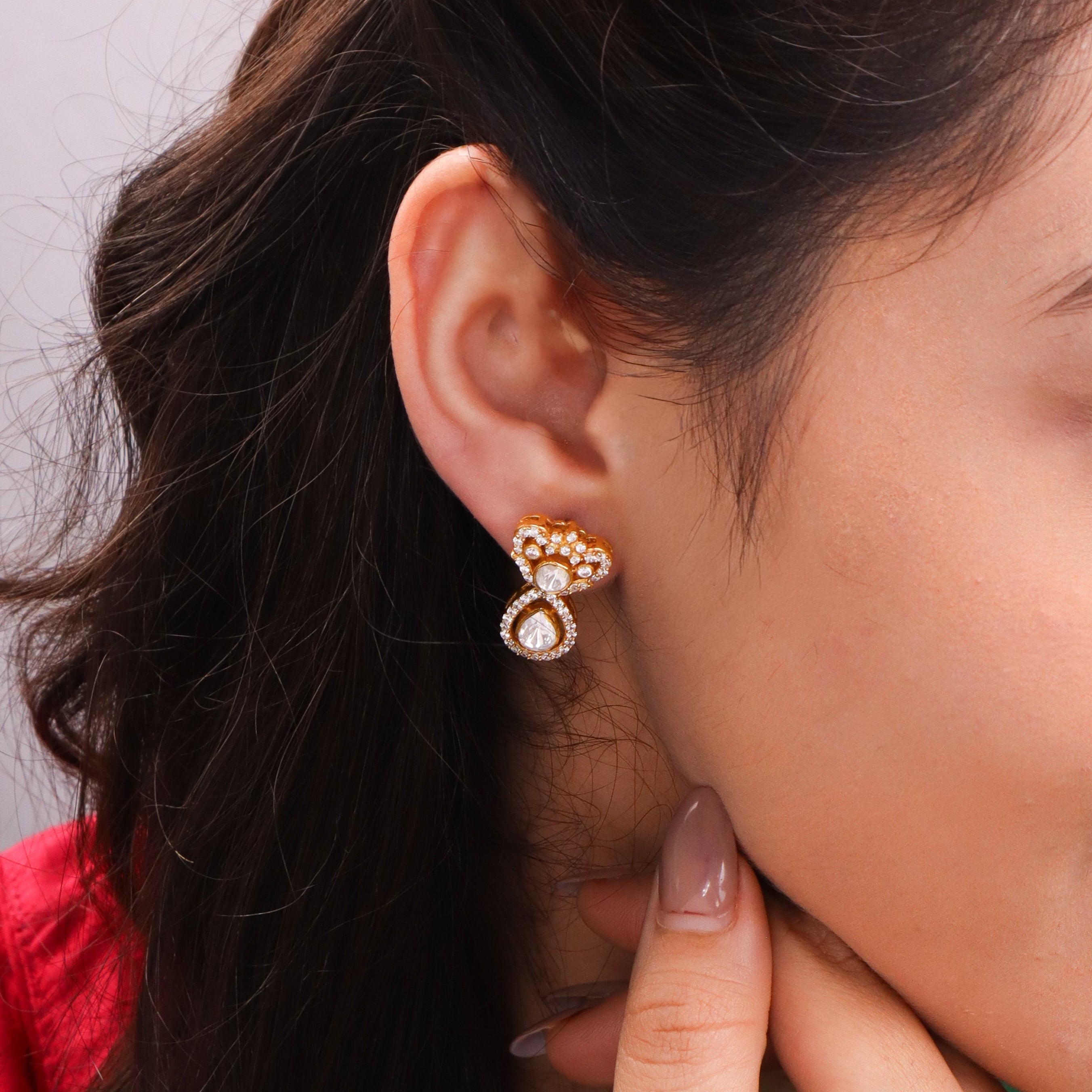 Gold Plated Silver Filigree Earring