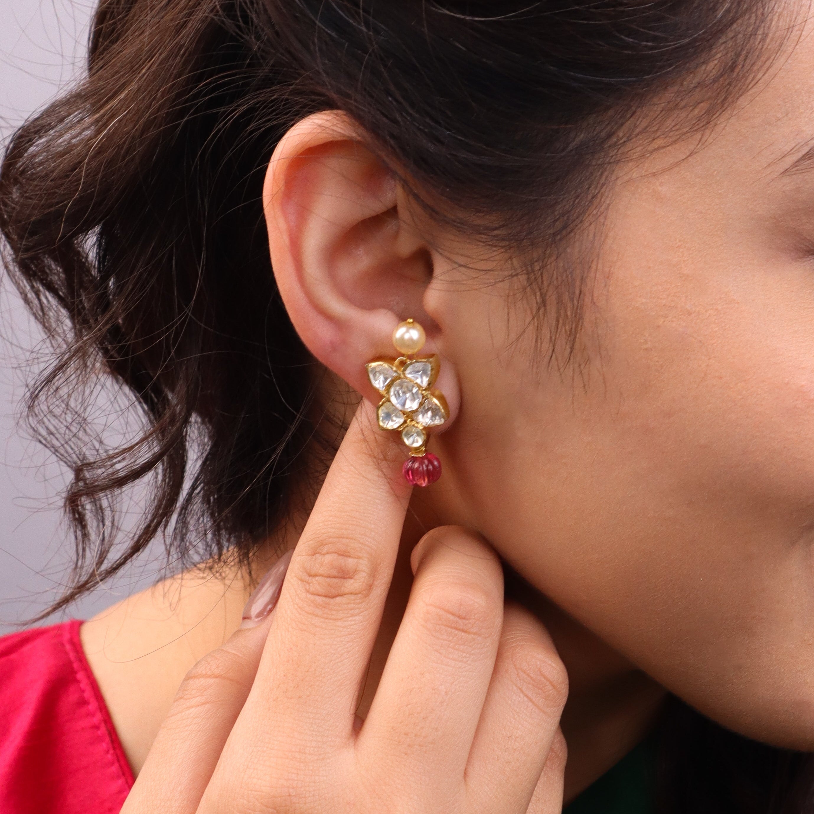 Gold Plated Silver Flower Earring