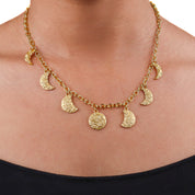 Brass Moon Phase Fashion Necklace