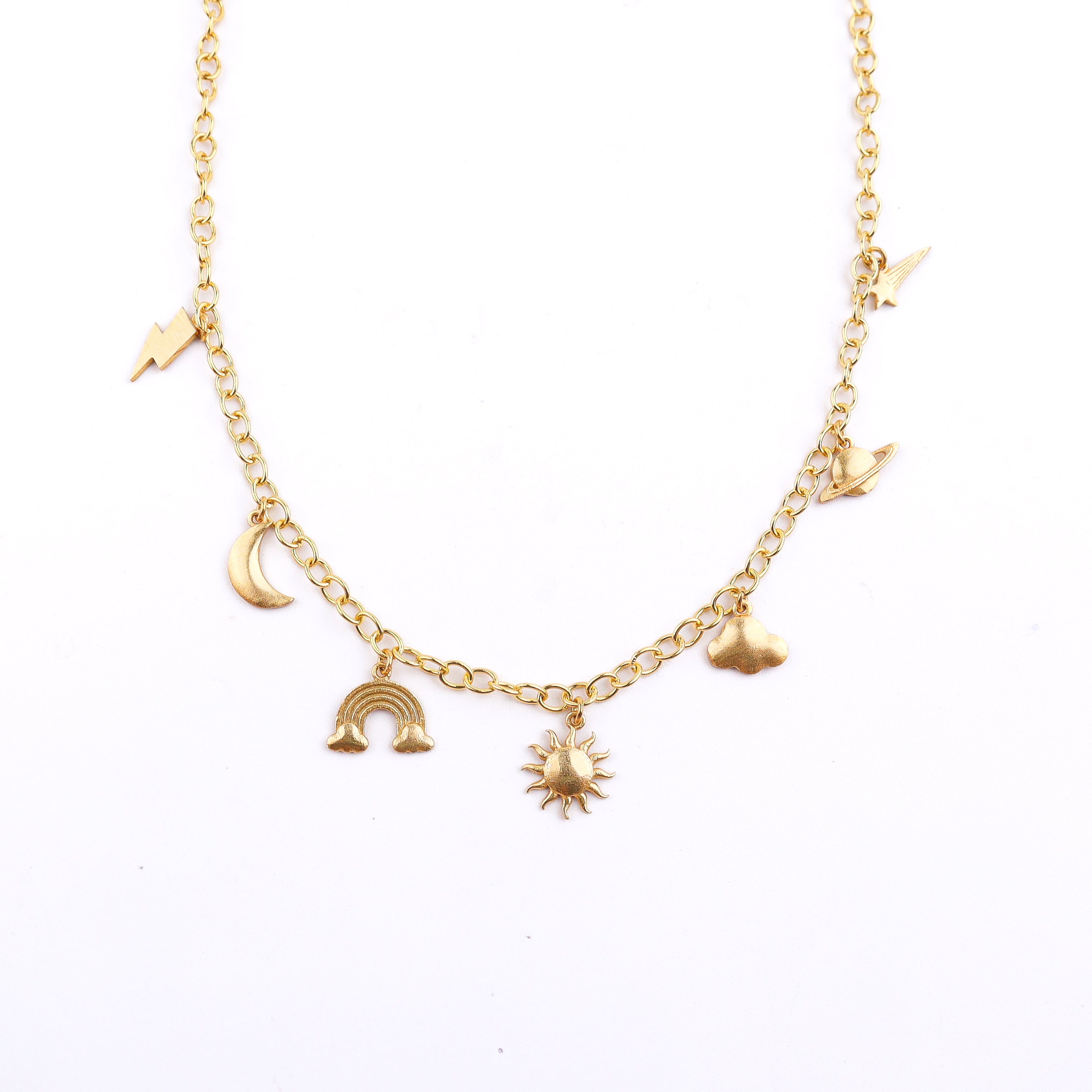 Brass Sky Charm Fashion Necklace