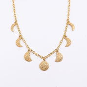 Brass Moon Phase Fashion Necklace