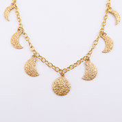 Brass Moon Phase Fashion Necklace