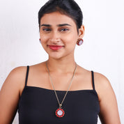 Brass Fashion Pendant & Earrings Set without Chain