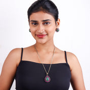 Brass Fashion Pendant & Earrings Set without Chain