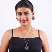 Brass Fashion Pendant & Earrings Set without Chain