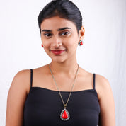 Brass Fashion Pendant & Earrings Set without Chain