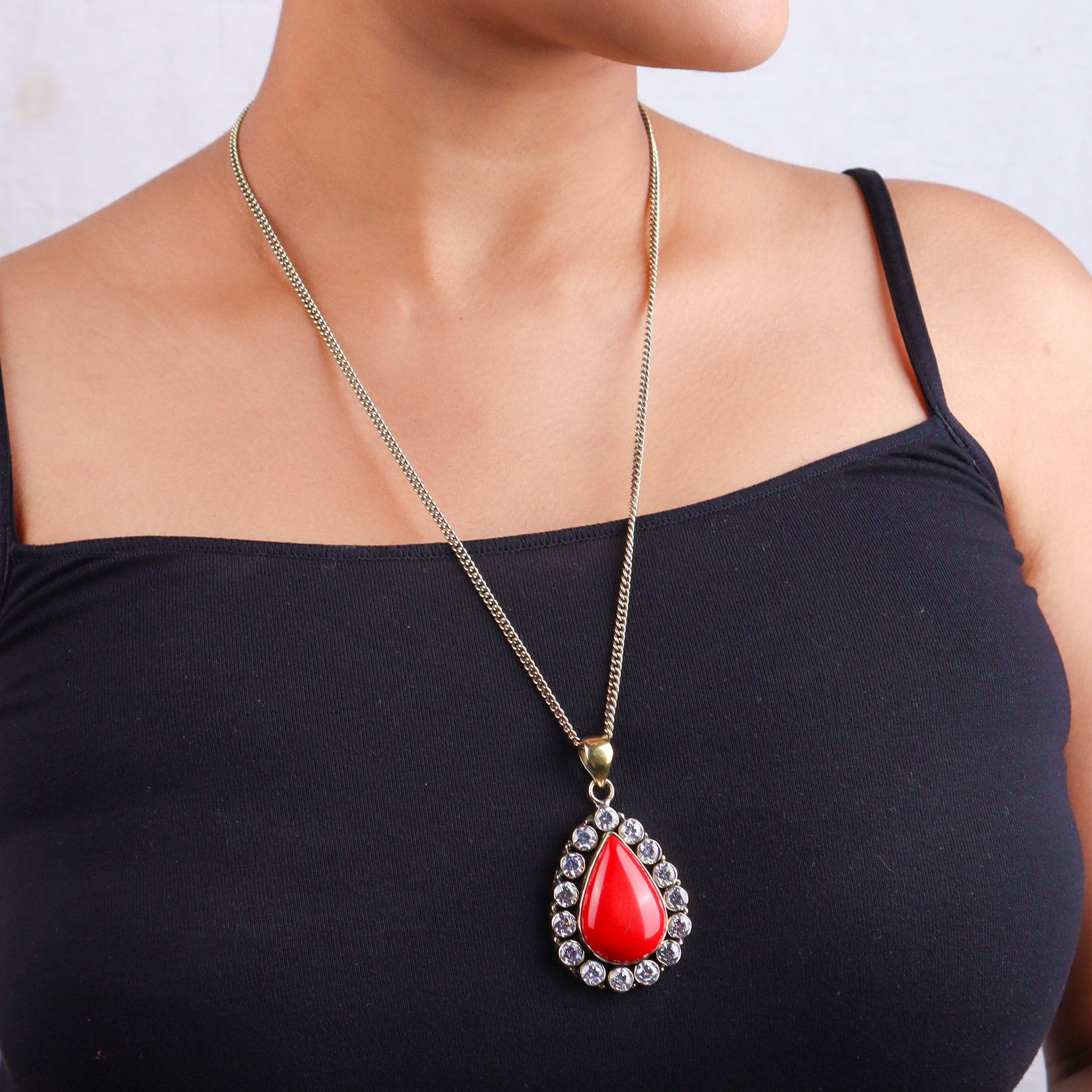 Brass Fashion Pendant & Earrings Set without Chain