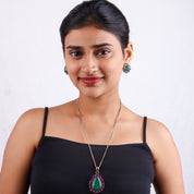 Brass Fashion Pendant & Earrings Set without Chain