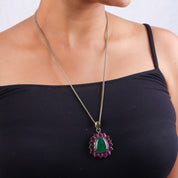 Brass Fashion Pendant & Earrings Set without Chain