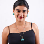 Brass Fashion Pendant & Earrings Set without Chain