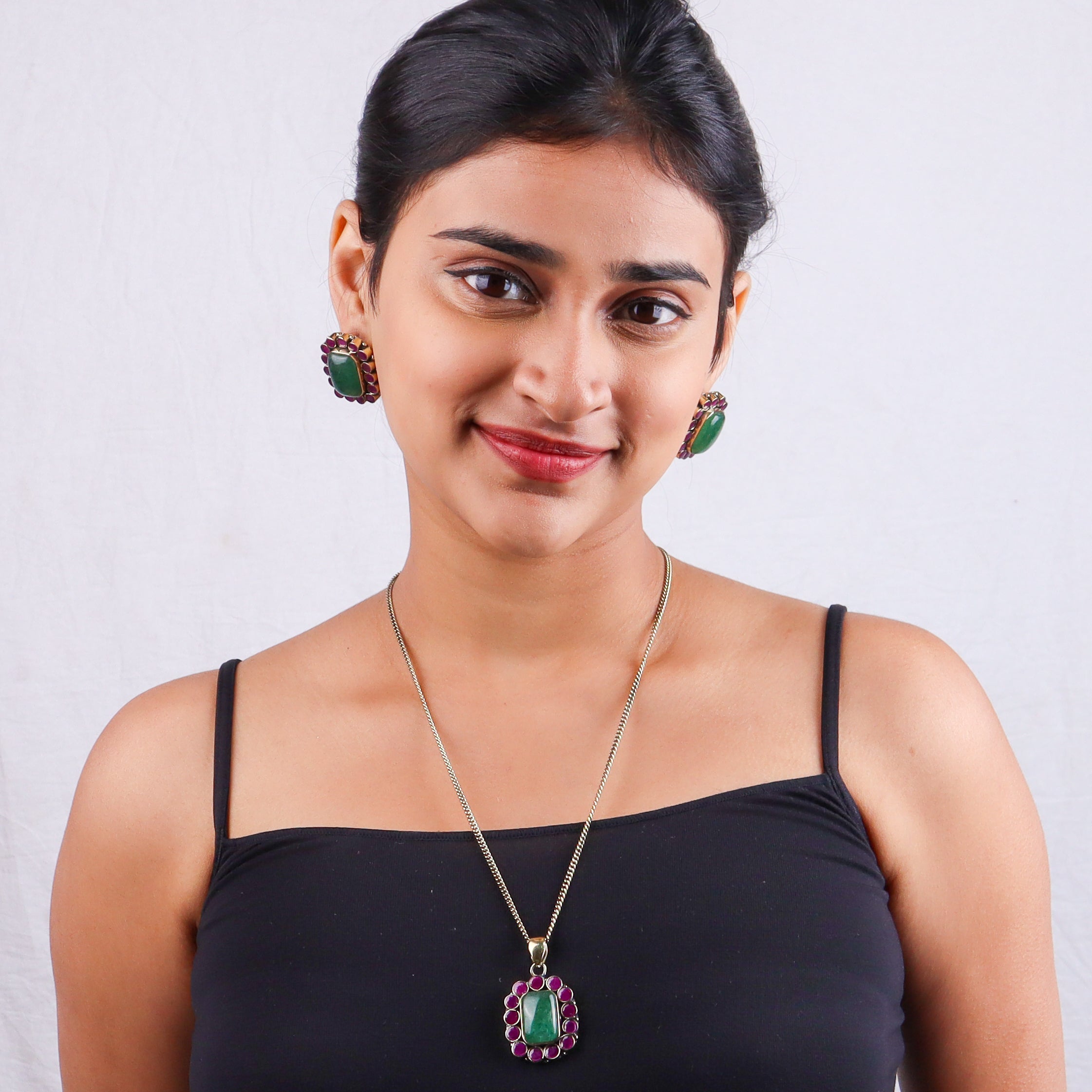 Brass Fashion Pendant & Earrings Set without Chain