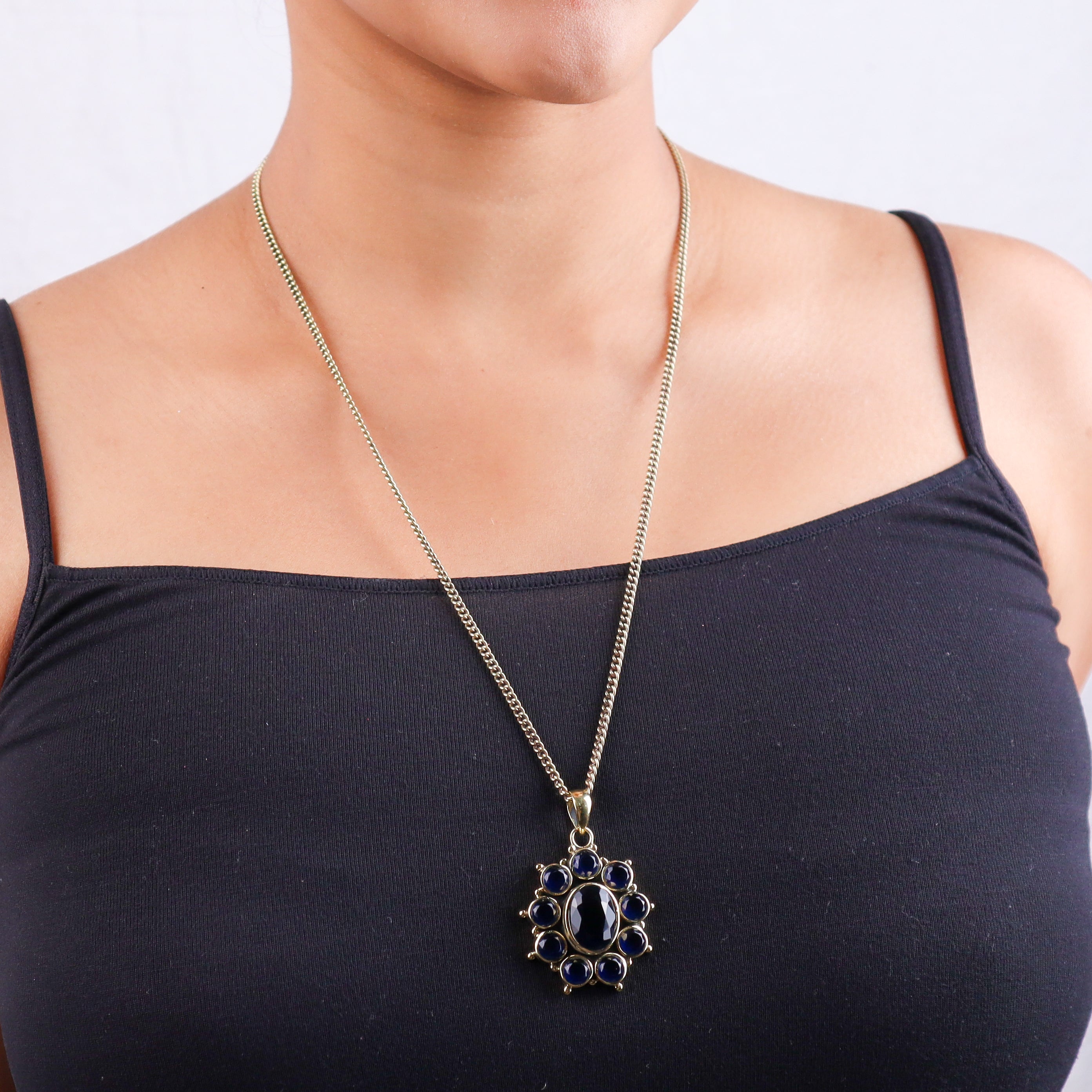 Brass Fashion Pendant & Earrings Set without Chain