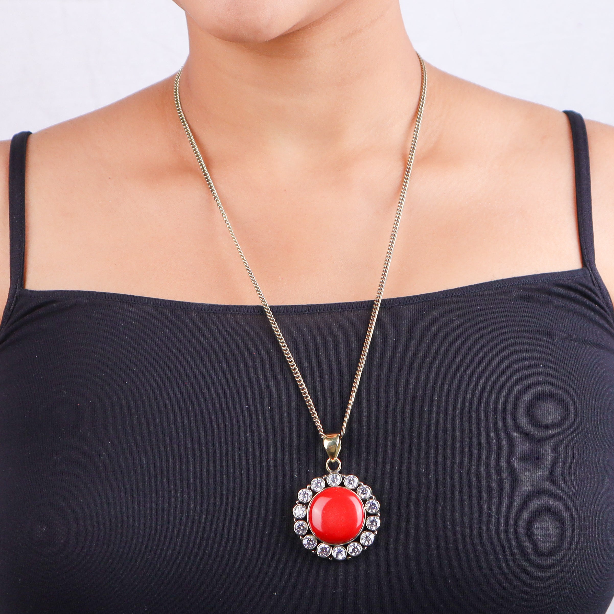 Brass Fashion Pendant & Earrings Set without Chain