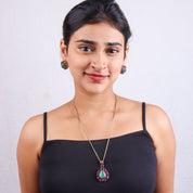 Brass Fashion Pendant & Earrings Set without Chain