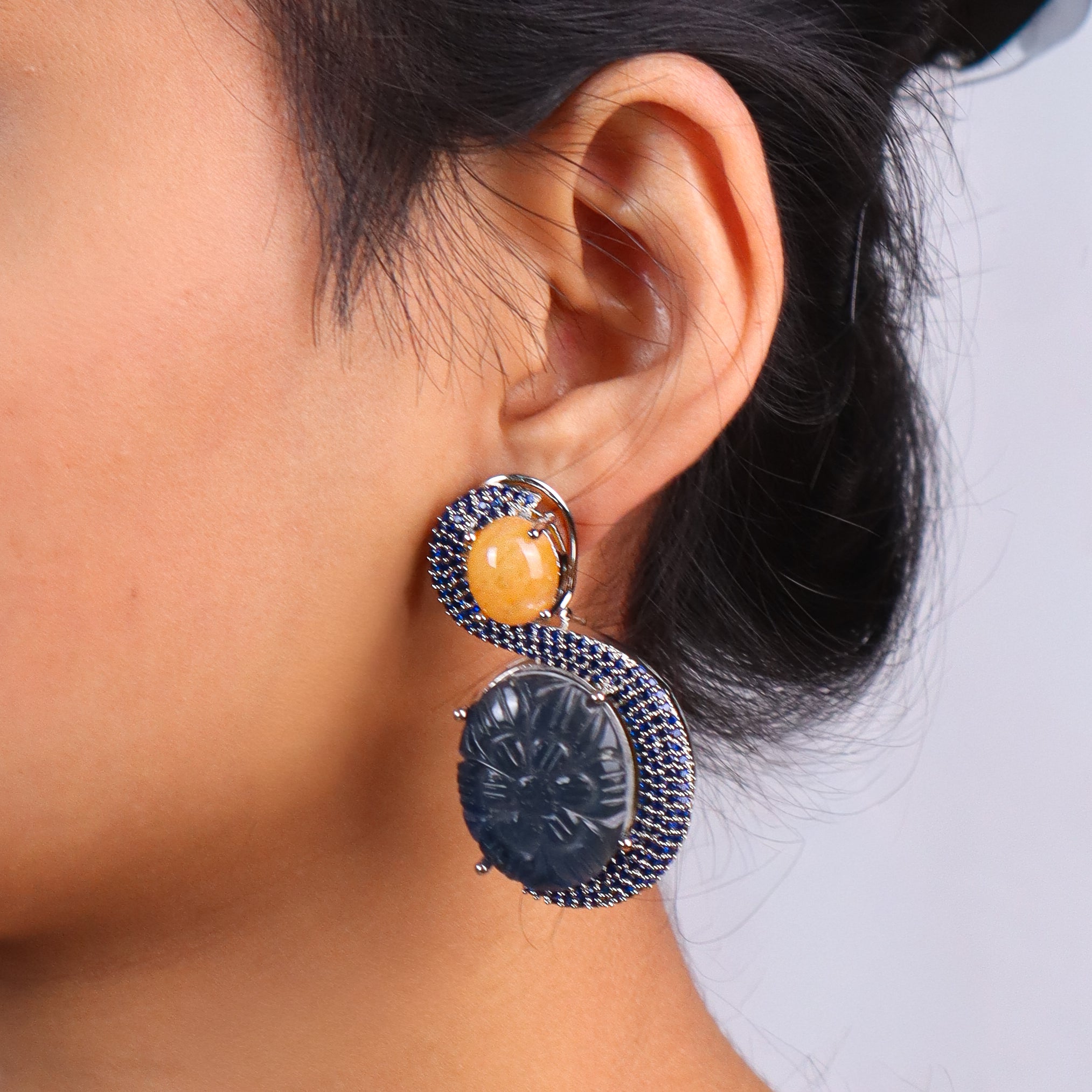 Silver Finish Fashion Earrings